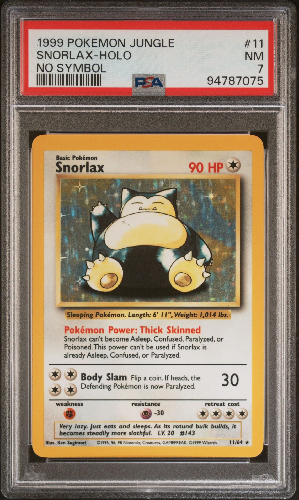 Snorlax No Symbol - PSA 7