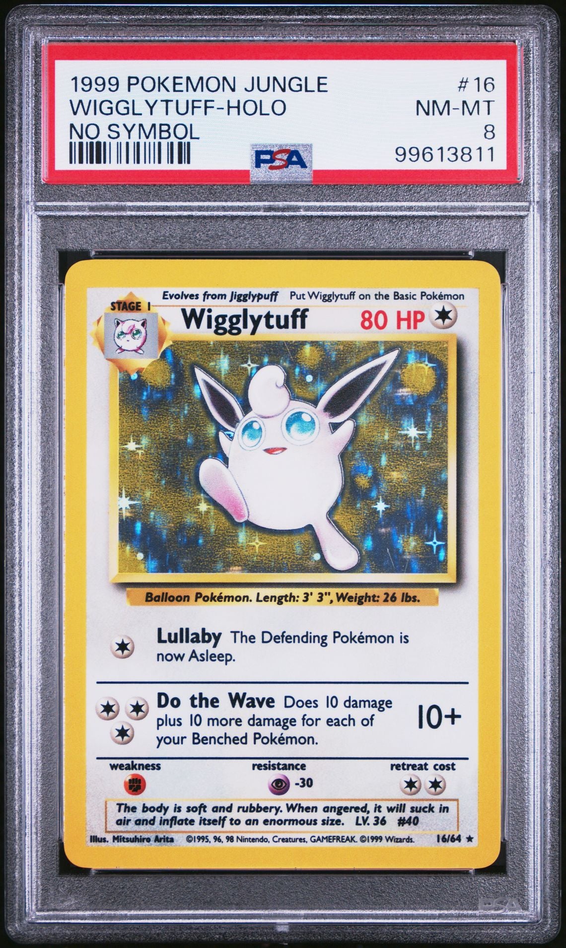 Wigglytuff No Symbol - PSA 8